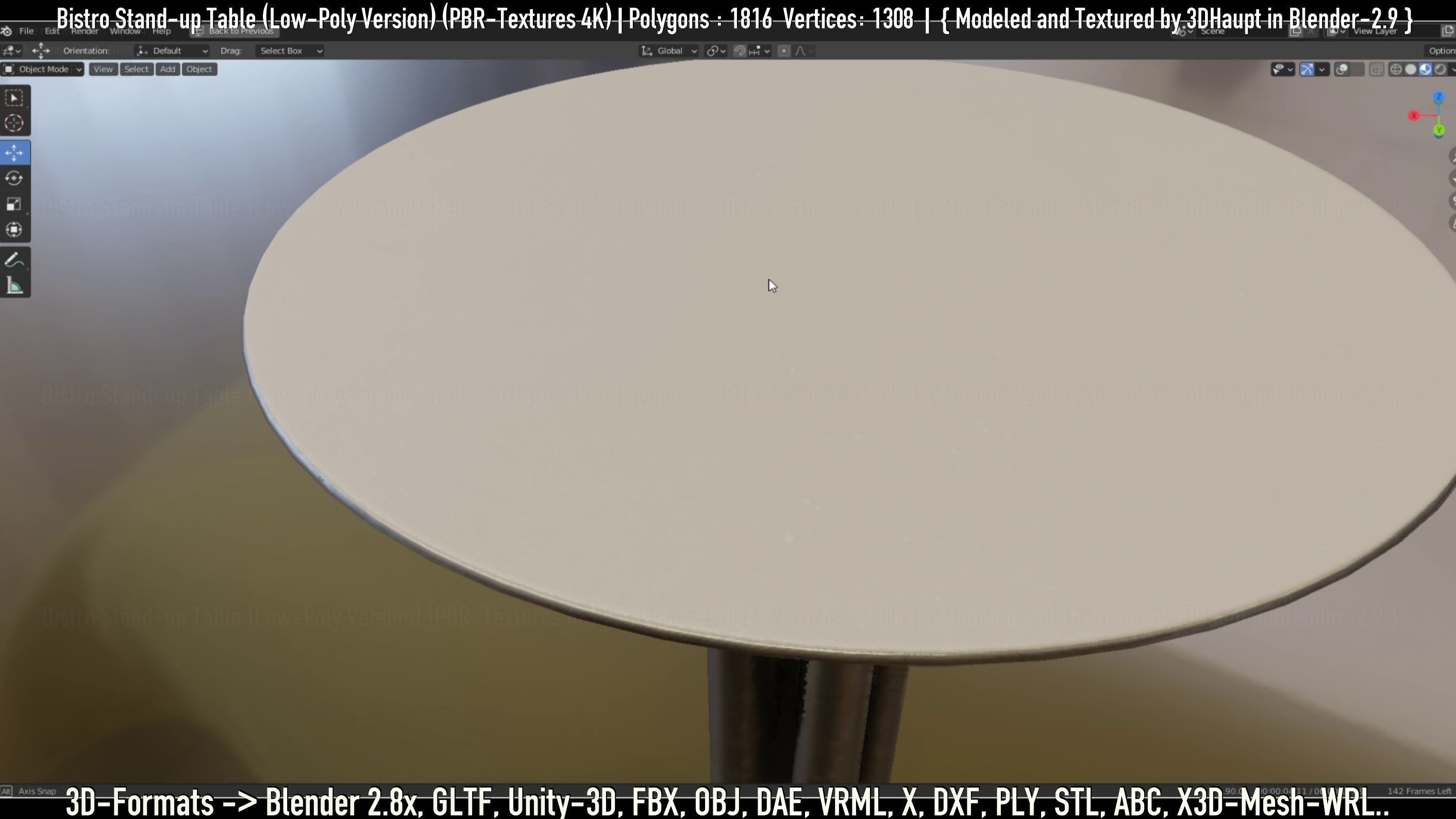 Bistro Stand-up Table Low-Poly Version Low-poly 3D model_42