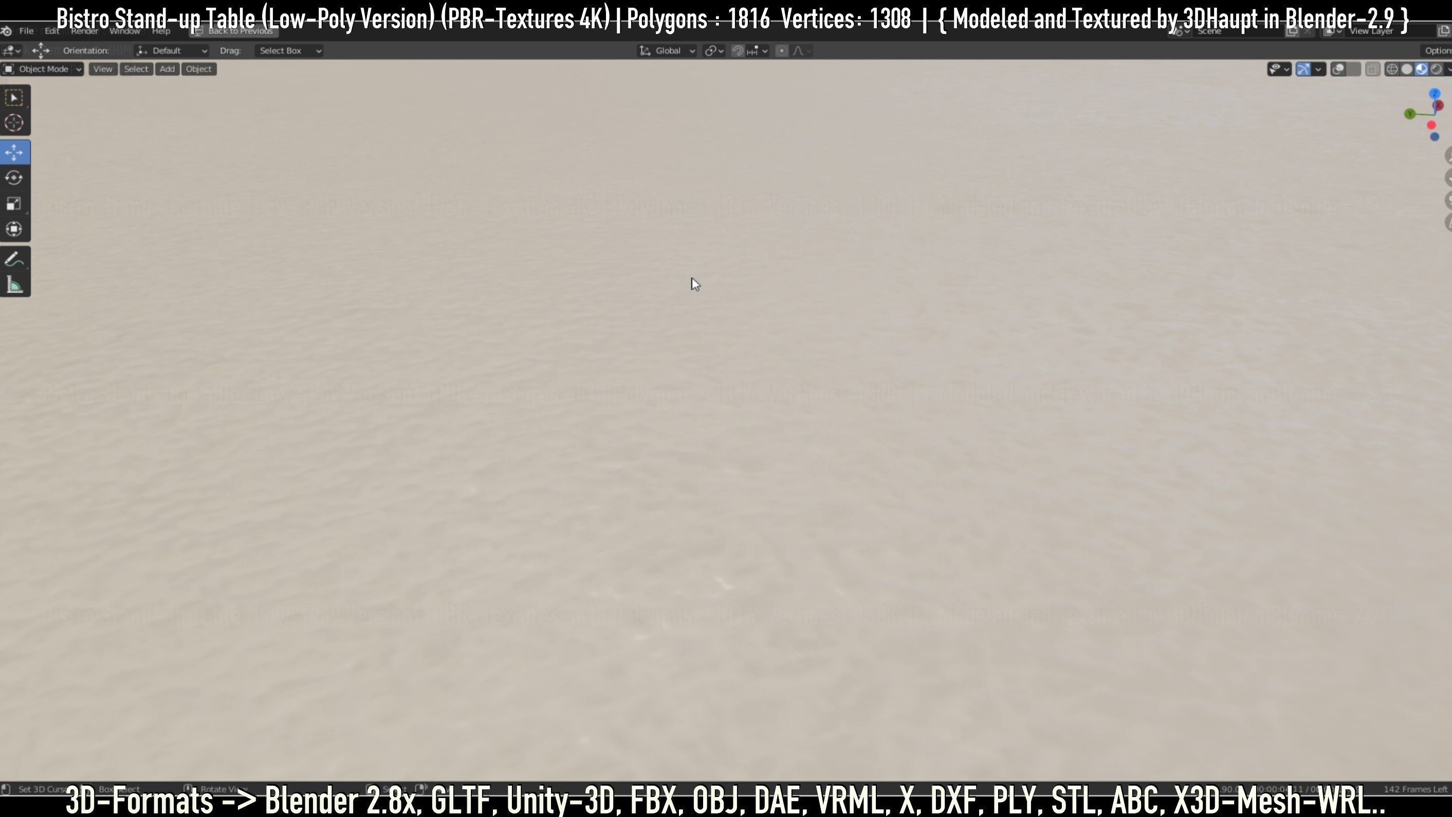 Bistro Stand-up Table Low-Poly Version Low-poly 3D model_49