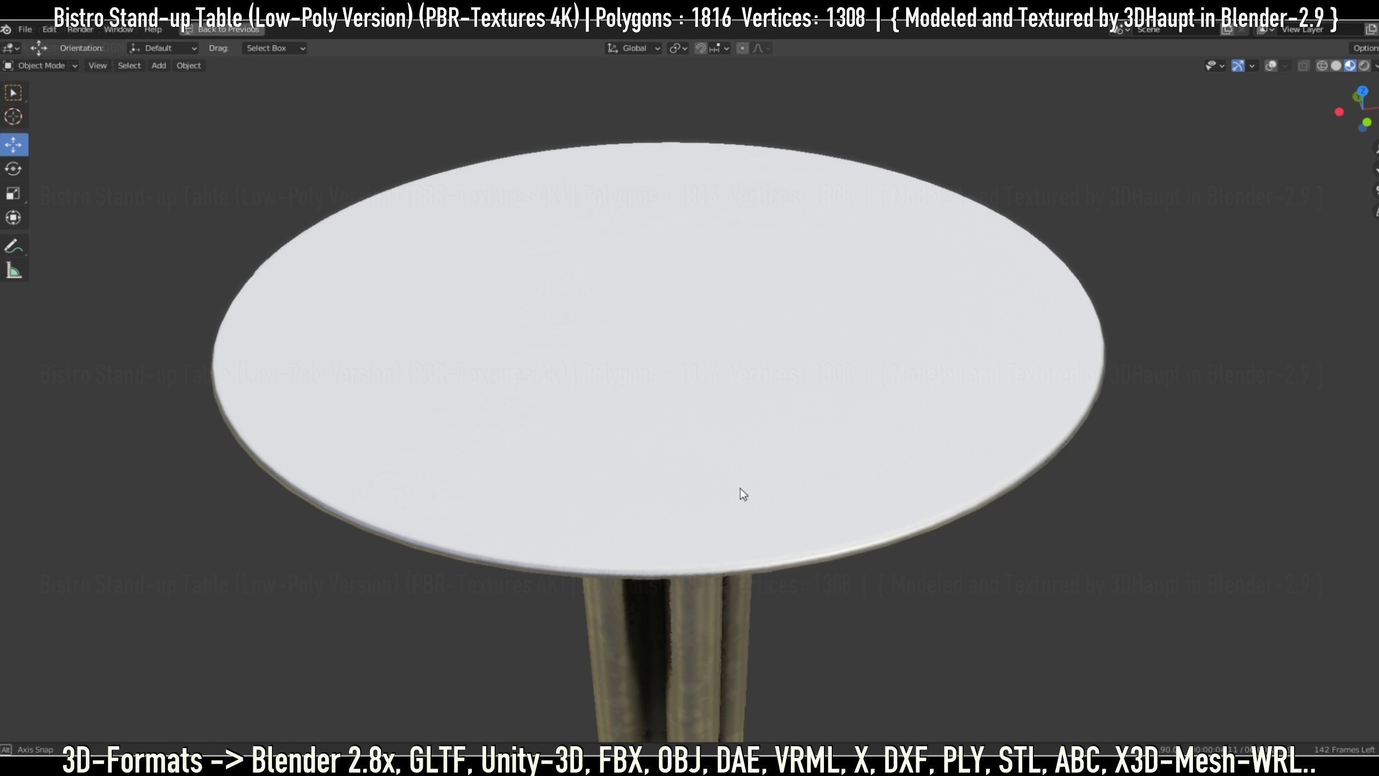 Bistro Stand-up Table Low-Poly Version Low-poly 3D model_58
