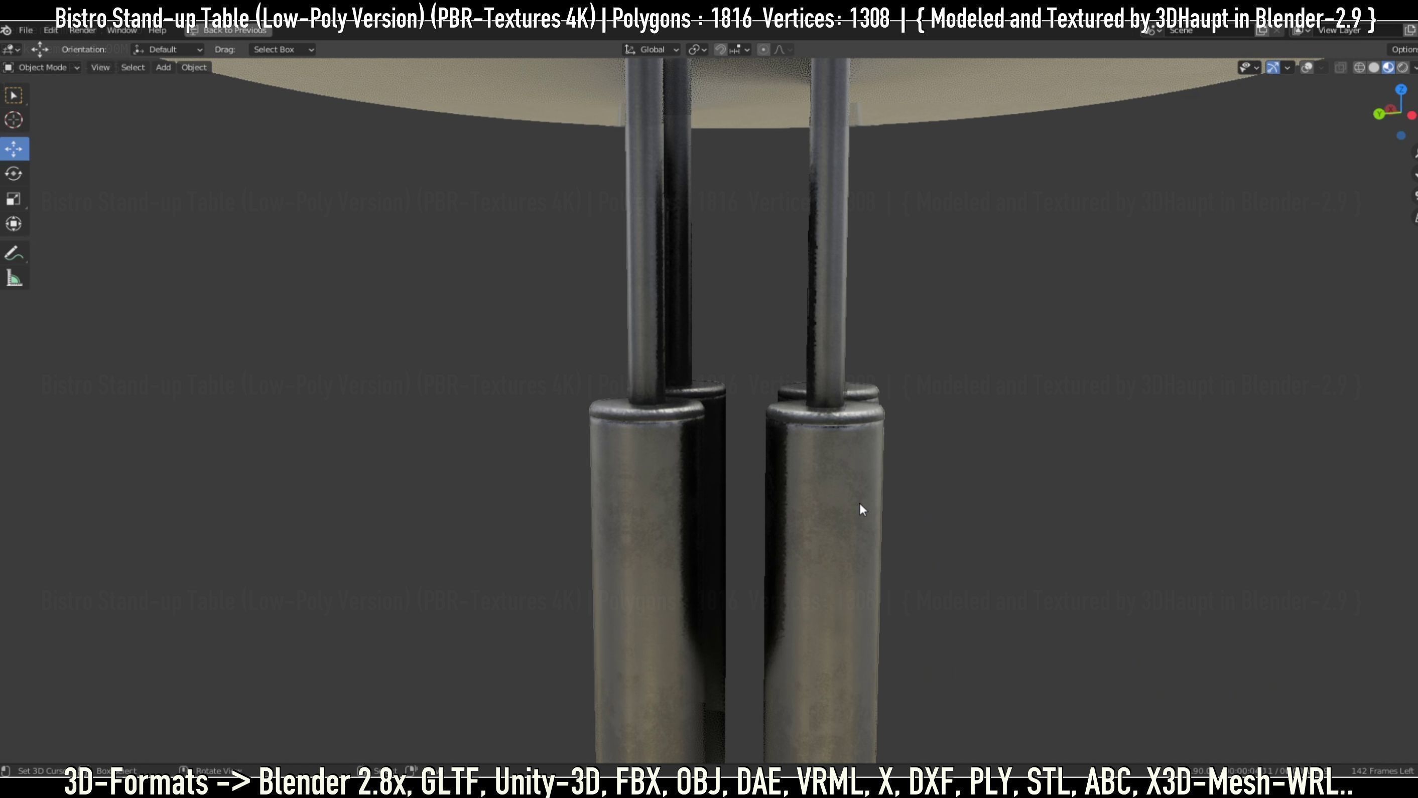 Bistro Stand-up Table Low-Poly Version Low-poly 3D model_101