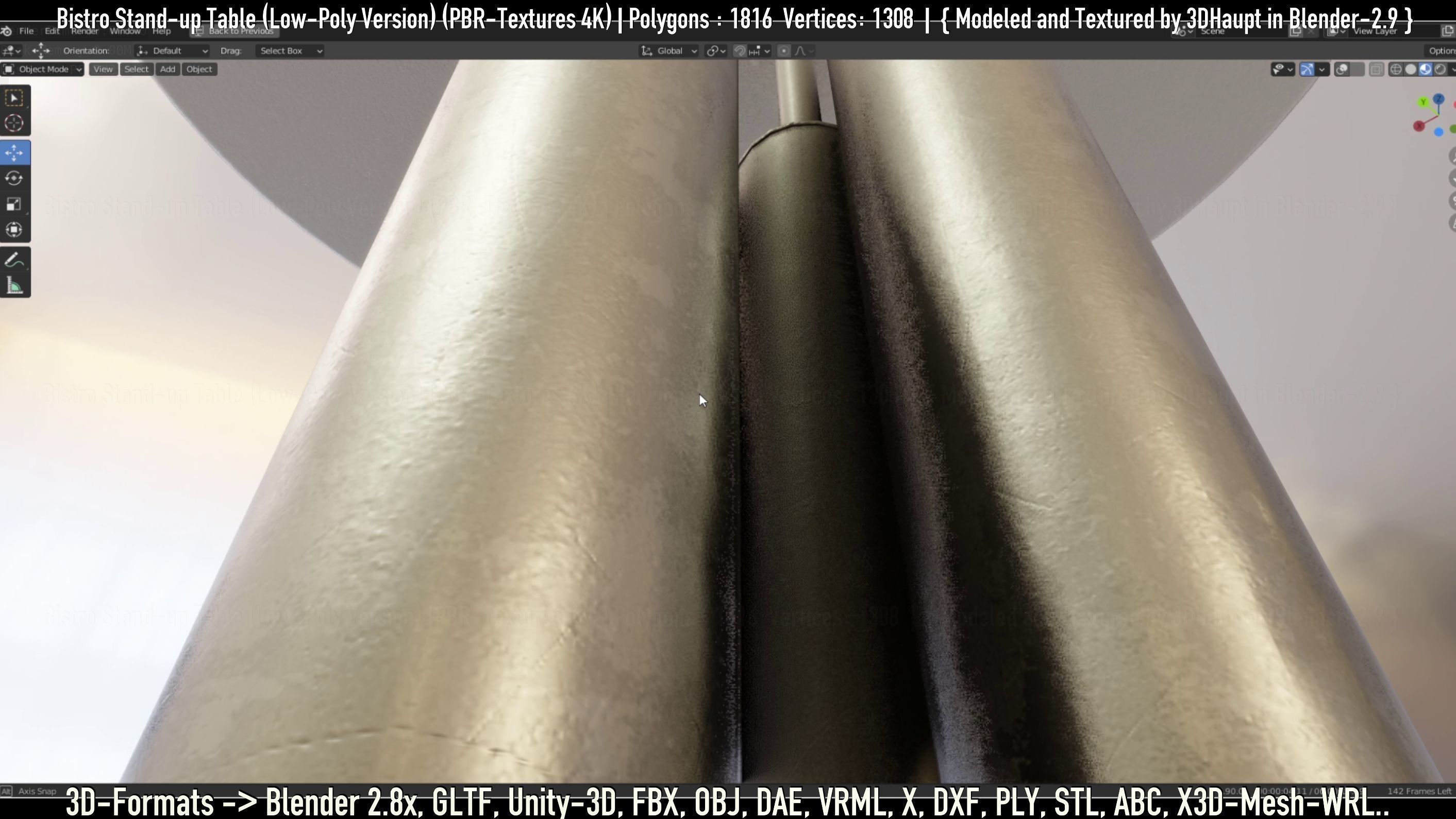 Bistro Stand-up Table Low-Poly Version Low-poly 3D model_26