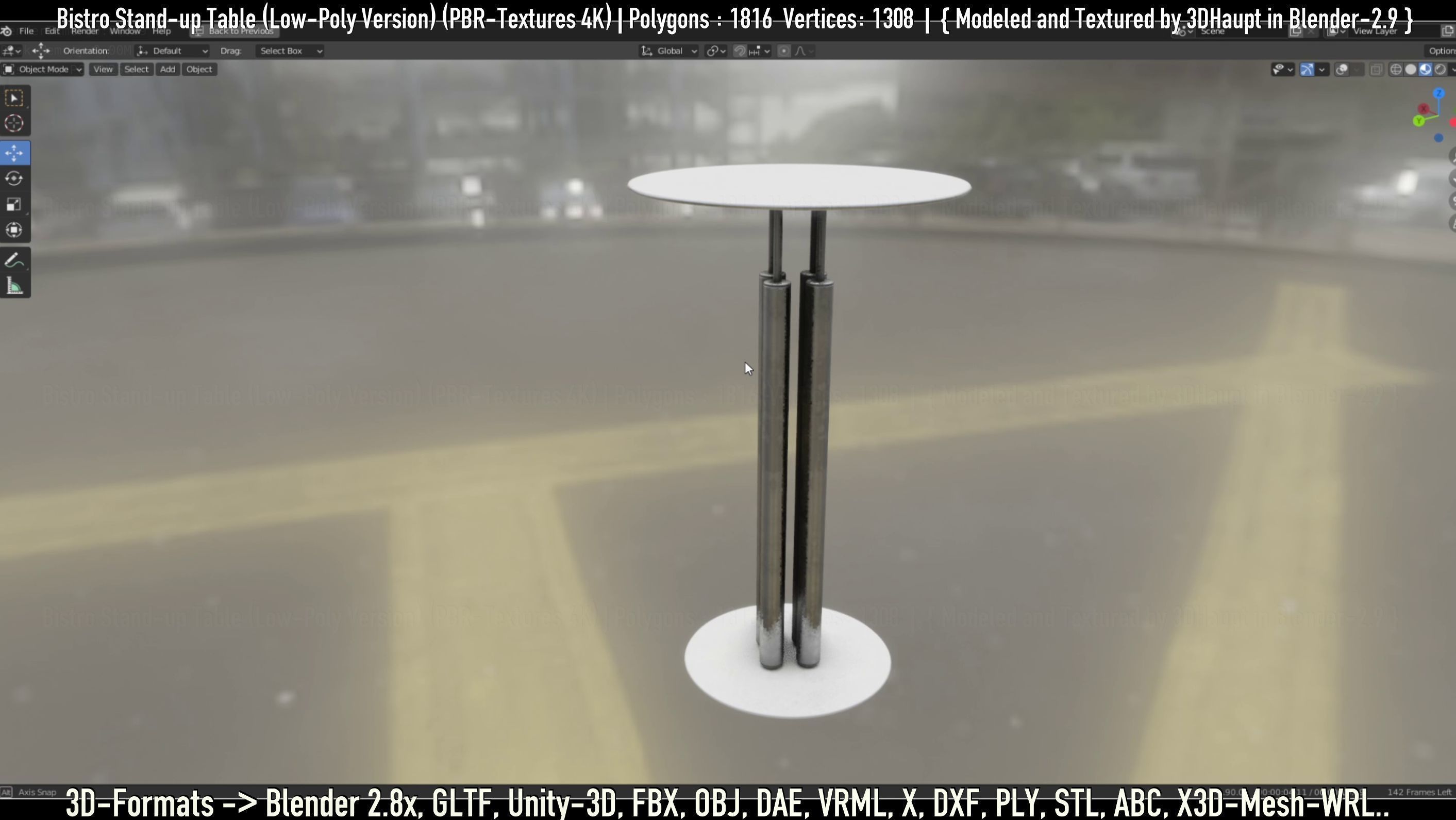 Bistro Stand-up Table Low-Poly Version Low-poly 3D model_81