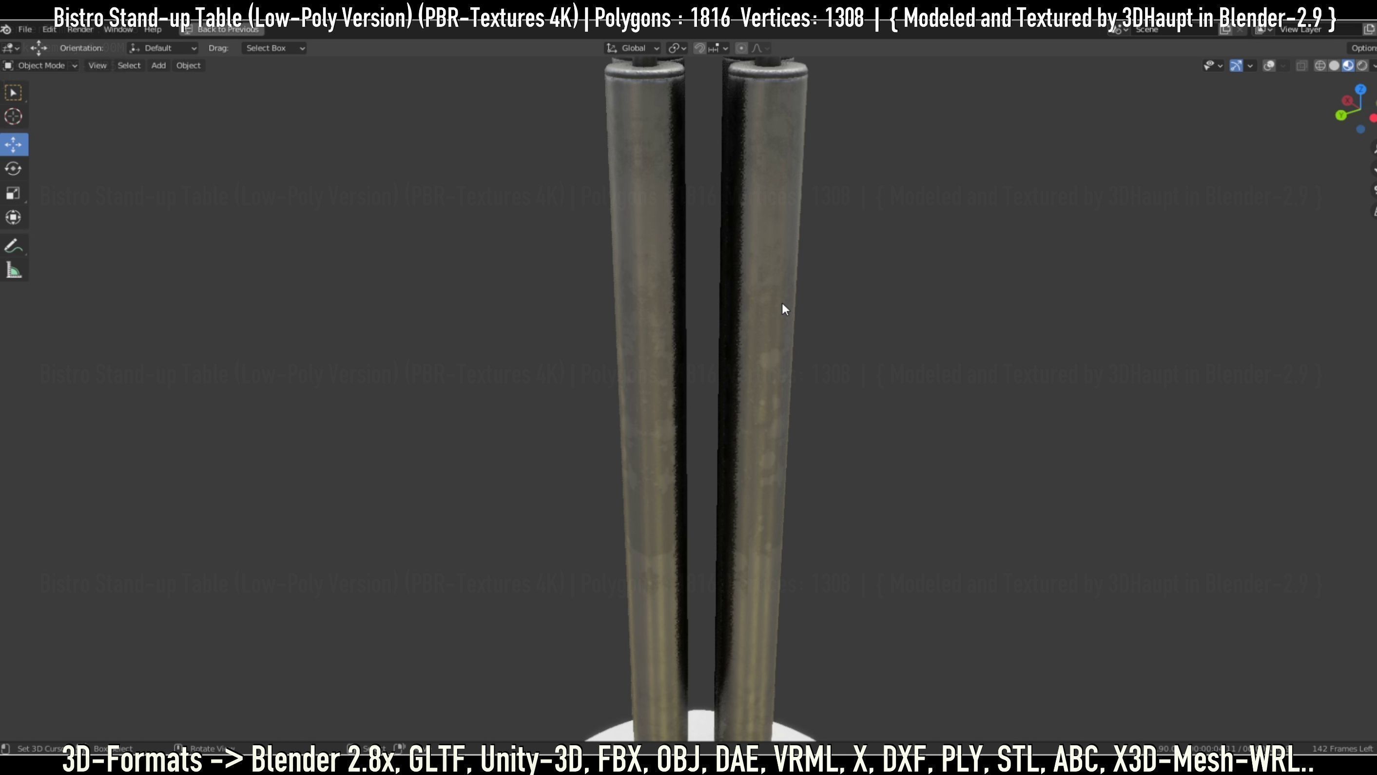 Bistro Stand-up Table Low-Poly Version Low-poly 3D model_66