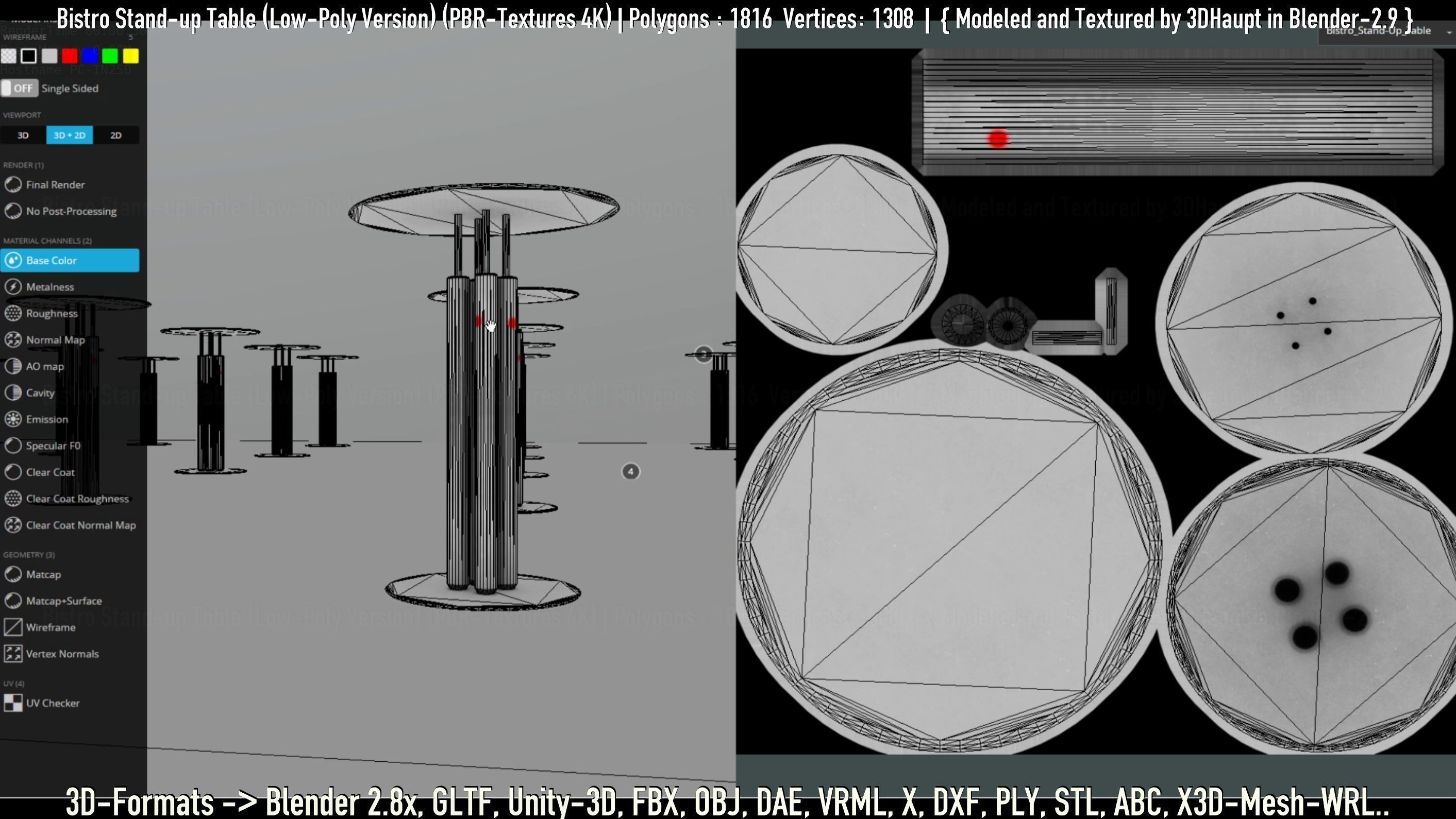 Bistro Stand-up Table Low-Poly Version Low-poly 3D model_32