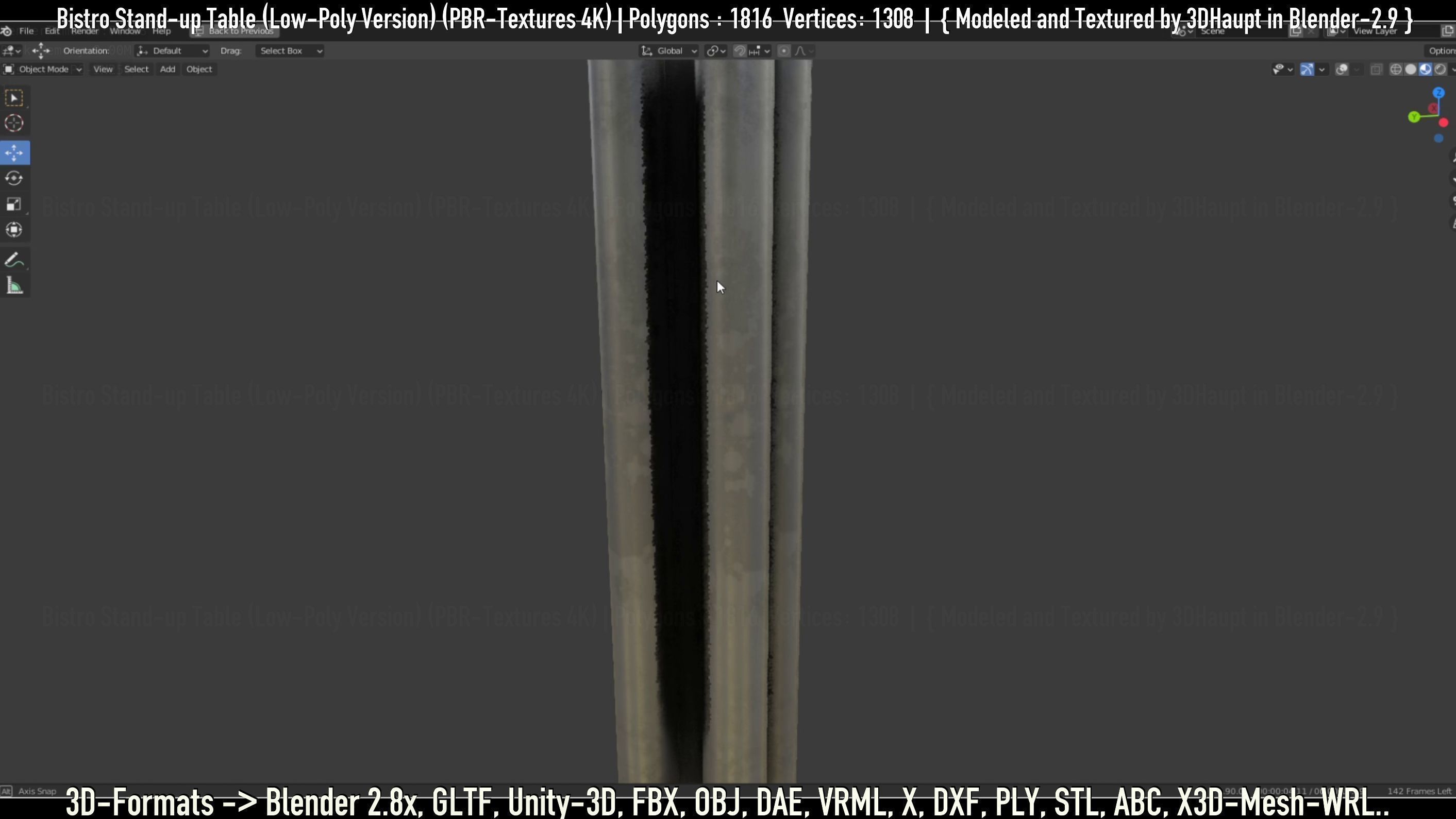 Bistro Stand-up Table Low-Poly Version Low-poly 3D model_76