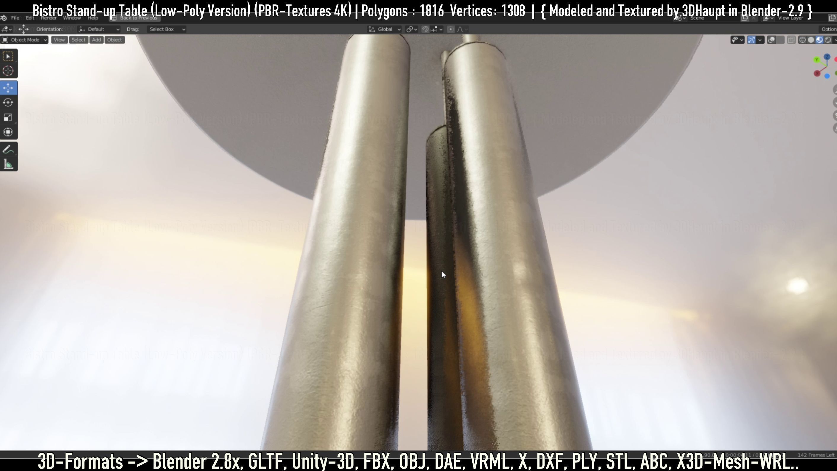 Bistro Stand-up Table Low-Poly Version Low-poly 3D model_63