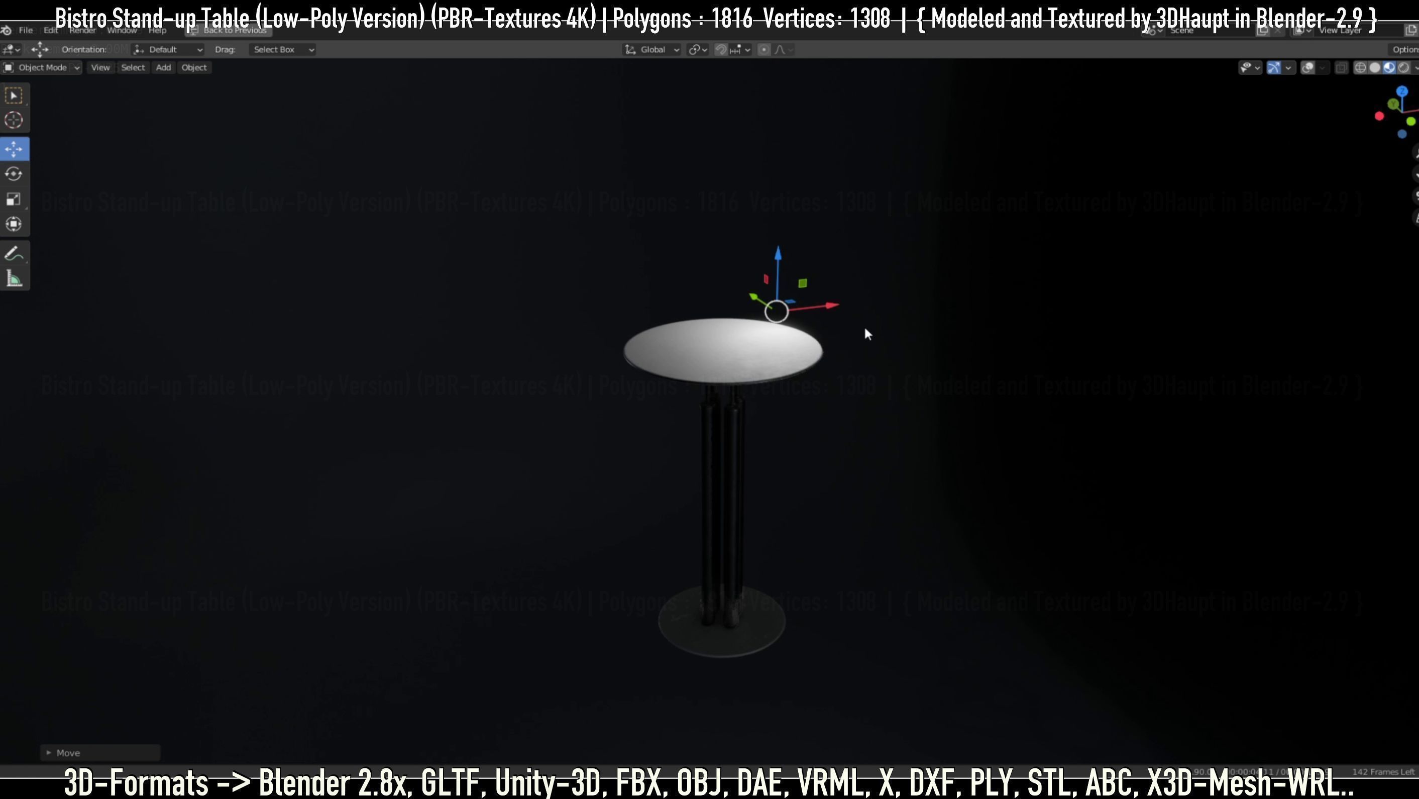 Bistro Stand-up Table Low-Poly Version Low-poly 3D model_111