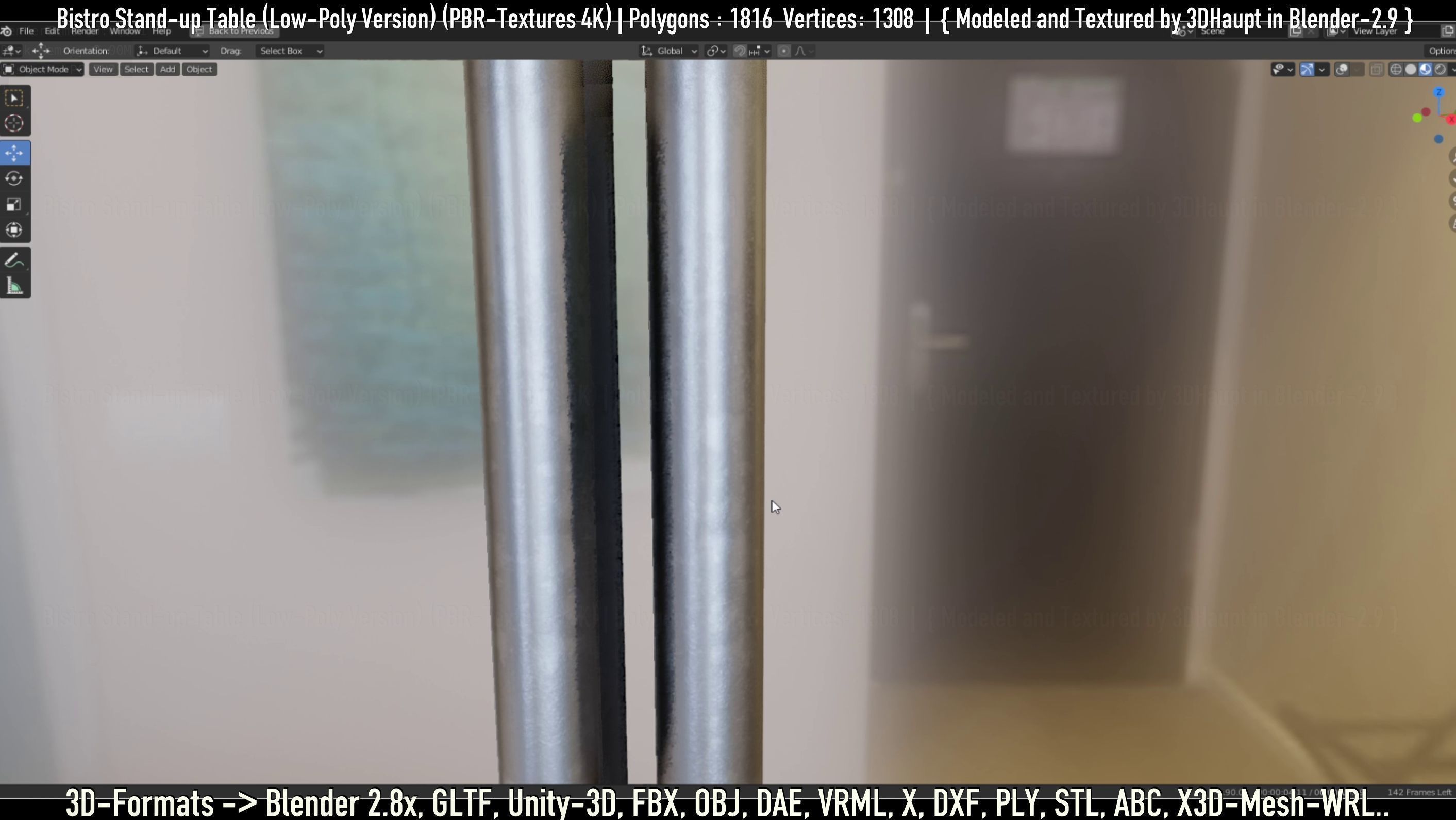 Bistro Stand-up Table Low-Poly Version Low-poly 3D model_88