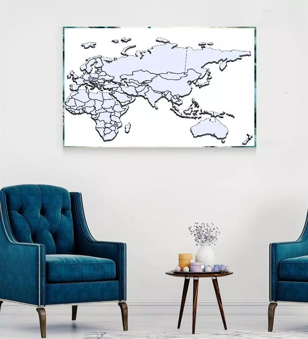 WORLD MAP FOR TRAVELLERS  3D print model_0