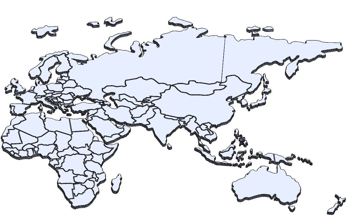 WORLD MAP FOR TRAVELLERS  3D print model_4