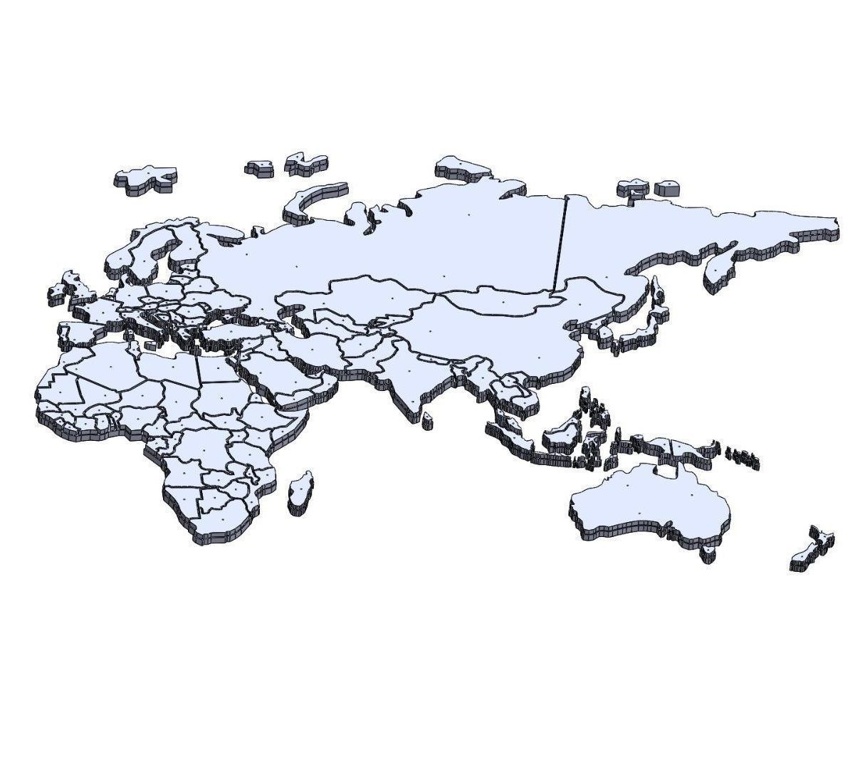 WORLD MAP FOR TRAVELLERS  3D print model_3