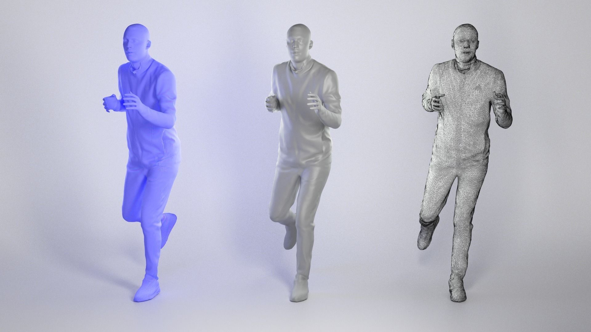 African man in sportsuit running 218 Low-poly 3D model_3