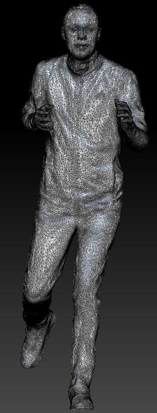 African man in sportsuit running 218 Low-poly 3D model_7