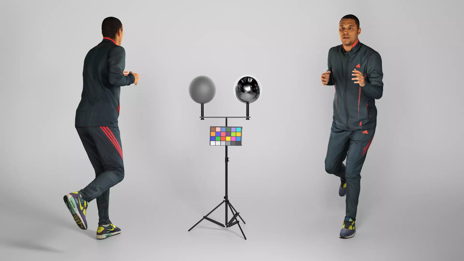 African man in sportsuit running 218 Low-poly 3D model_0