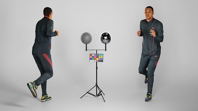 African man in sportsuit running 218 Low-poly 3D model