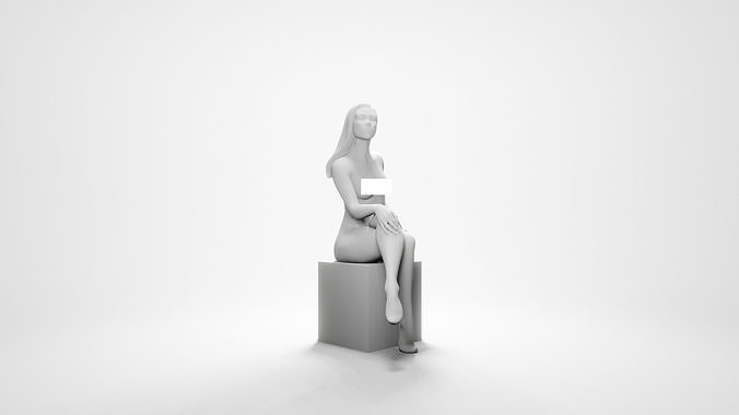 Woman sitting 3D print model