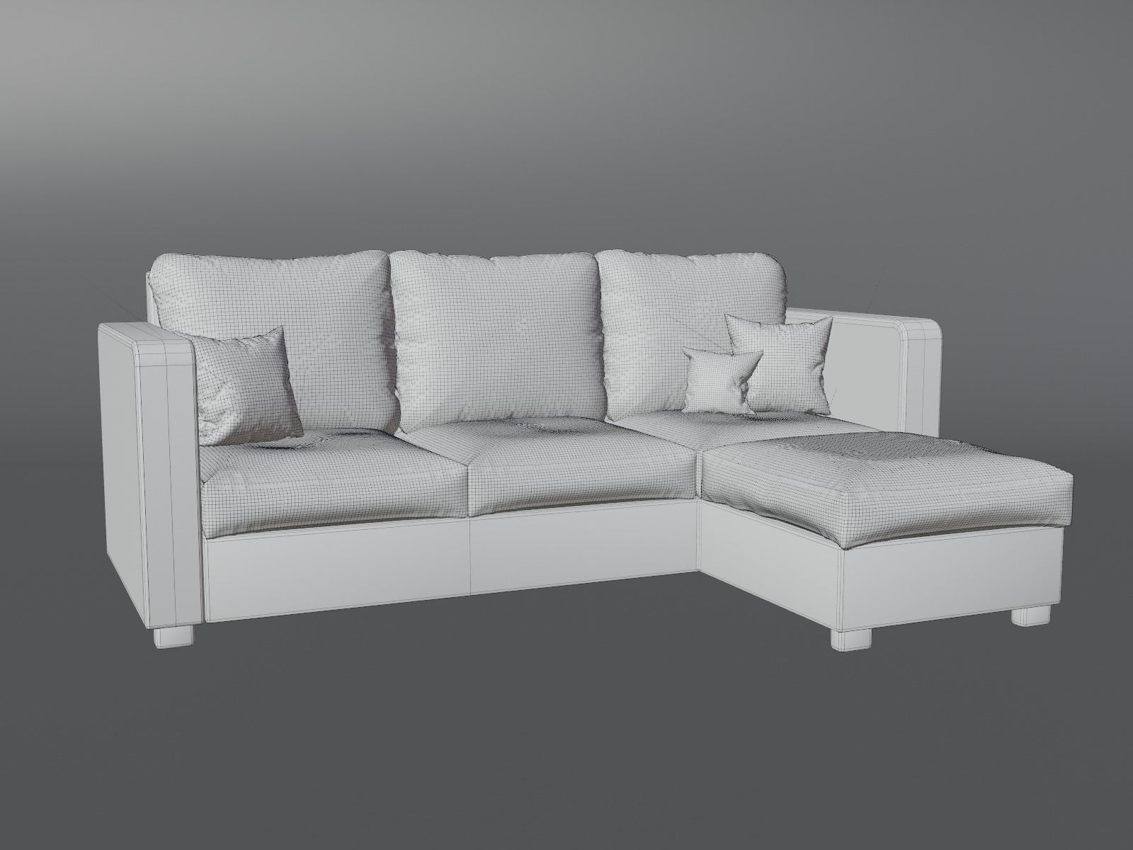 Modern Simple Couch 3D model_3