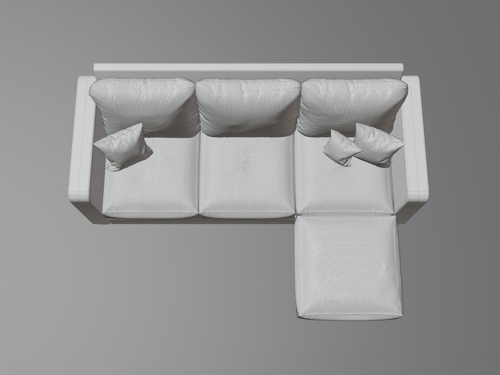 Modern Simple Couch 3D model_4