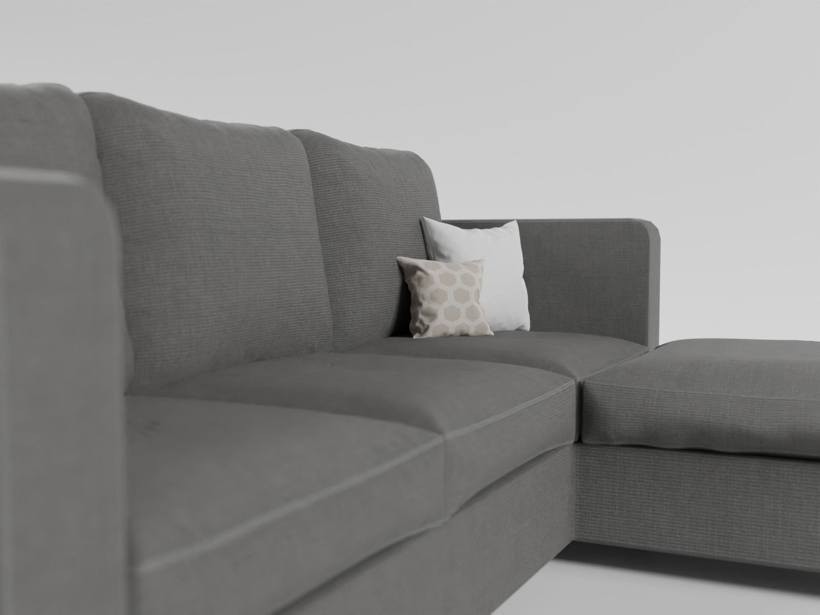 Modern Simple Couch 3D model_2