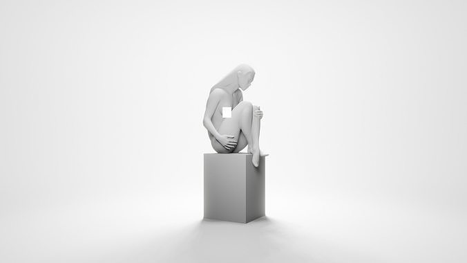 Woman sitting 2 3D print model