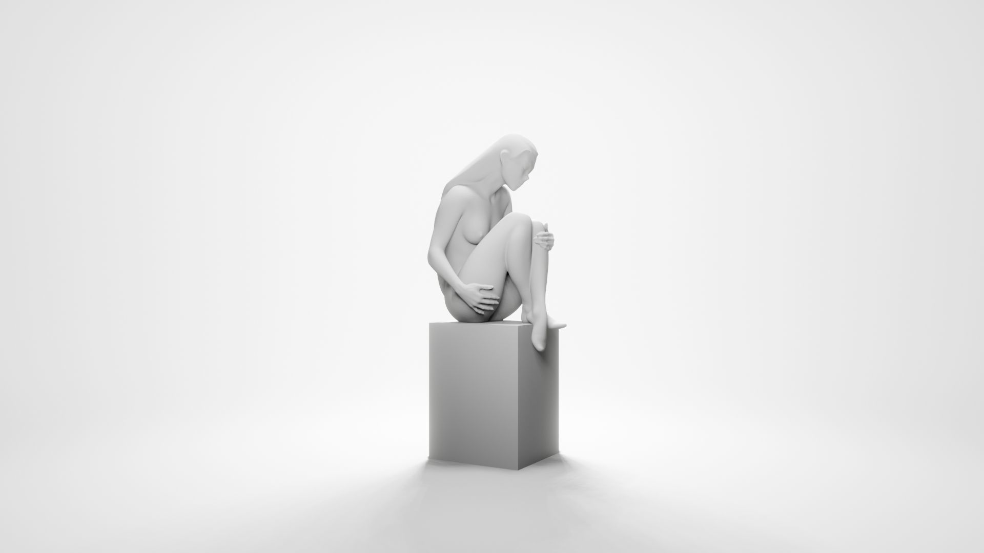 Woman sitting 2 3D print model_1
