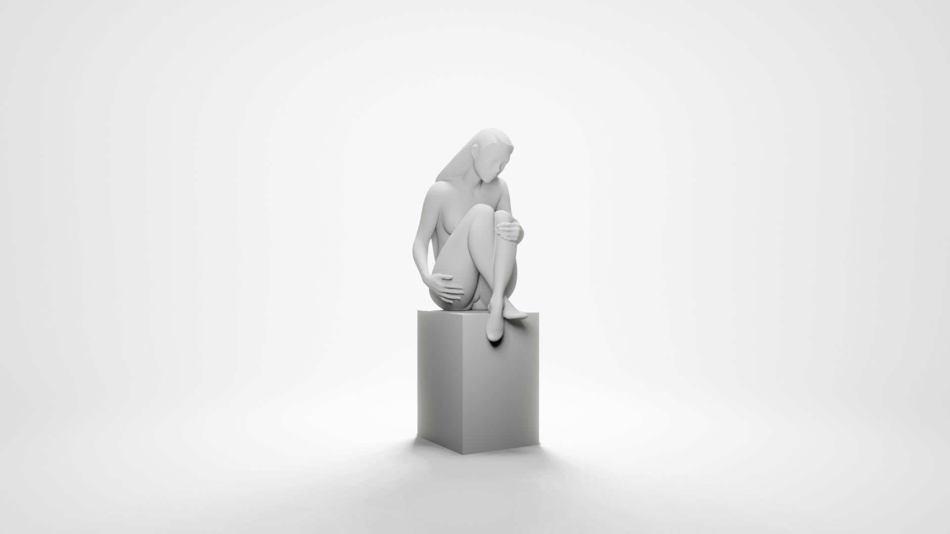 Woman sitting 2 3D print model_2