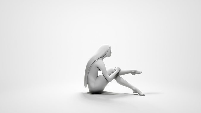 Woman sitting 3 3D print model