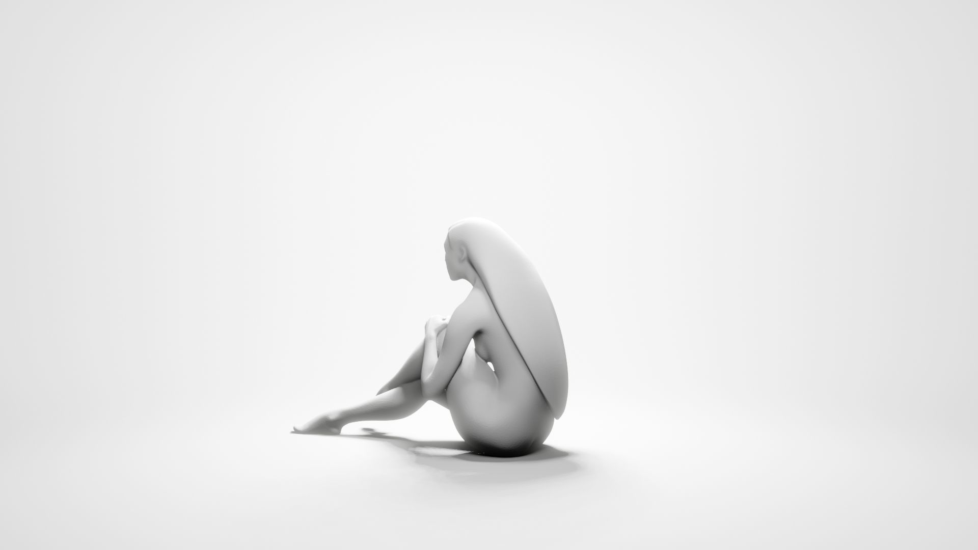 Woman sitting 4 3D print model_7