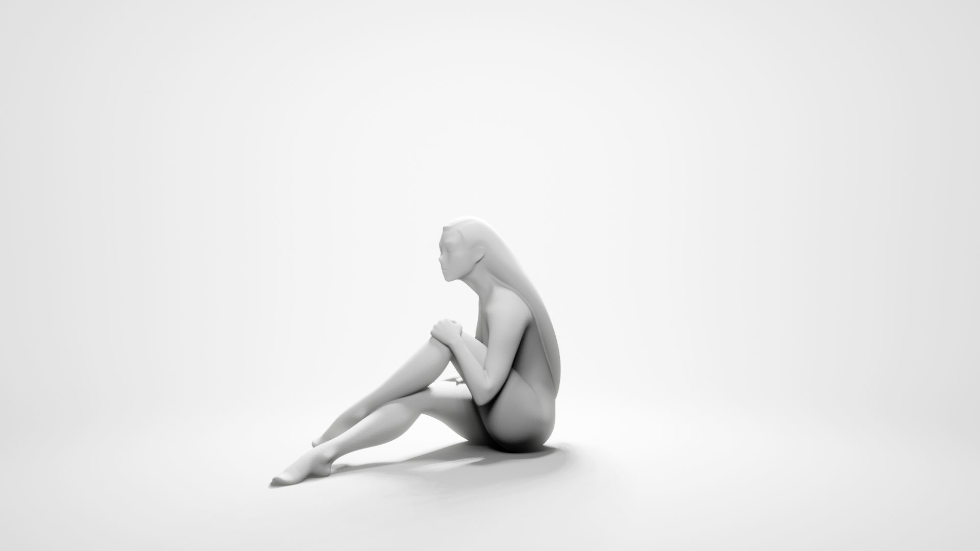 Woman sitting 4 3D print model_5