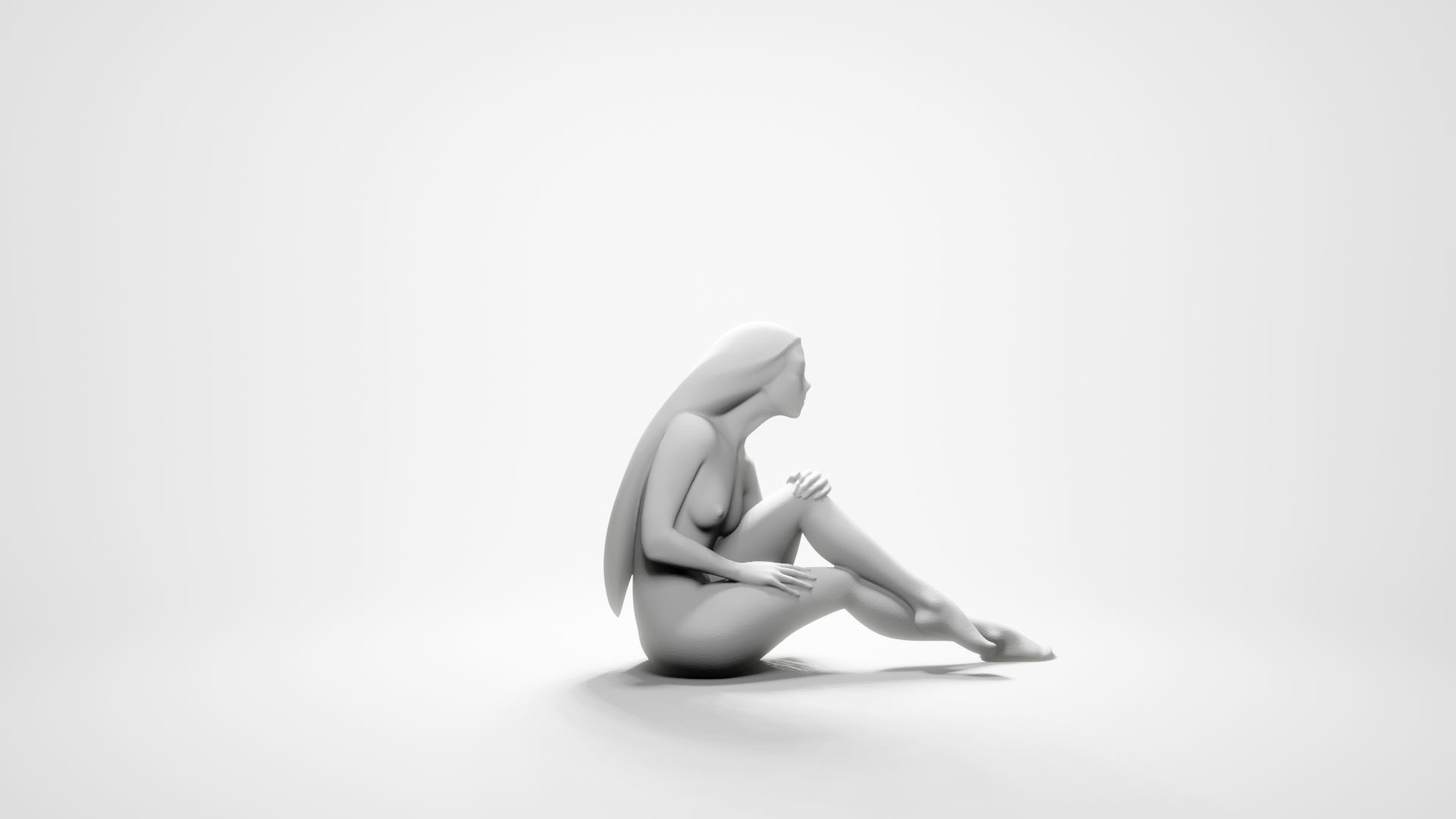 Woman sitting 4 3D print model_12
