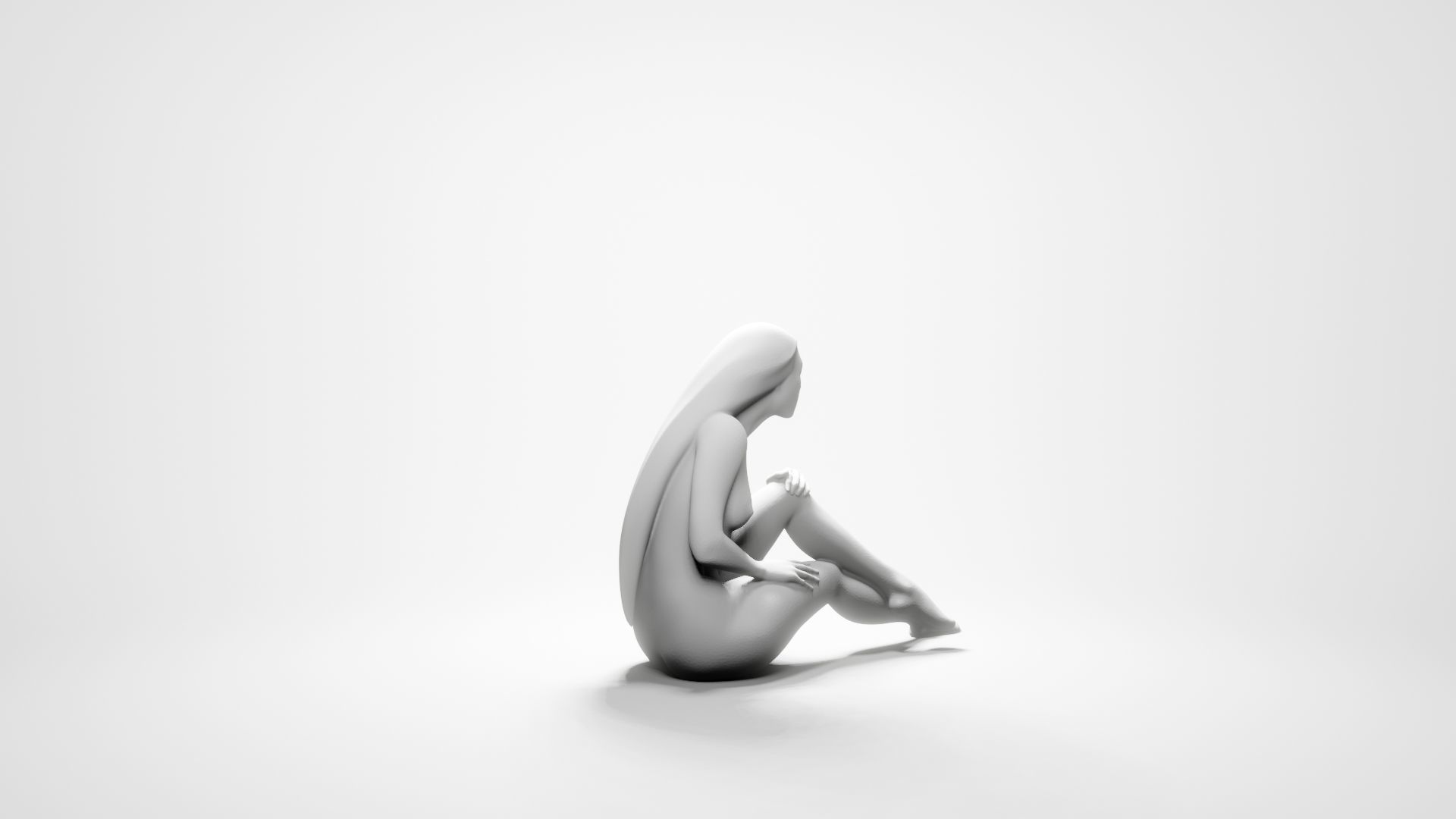 Woman sitting 4 3D print model_11