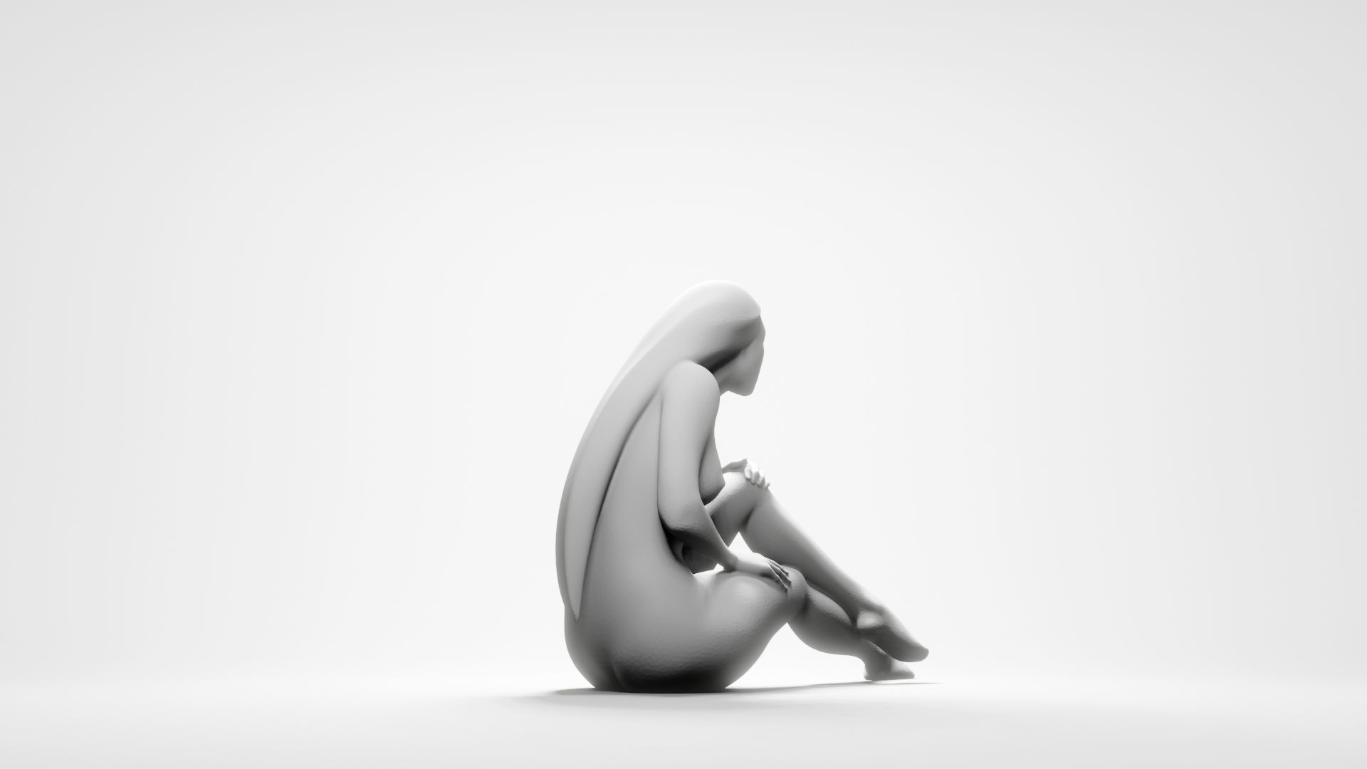 Woman sitting 4 3D print model_16