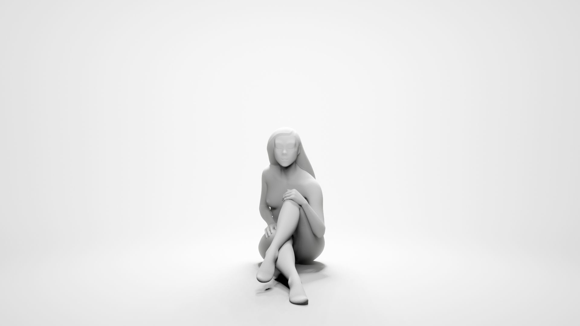 Woman sitting 4 3D print model_3