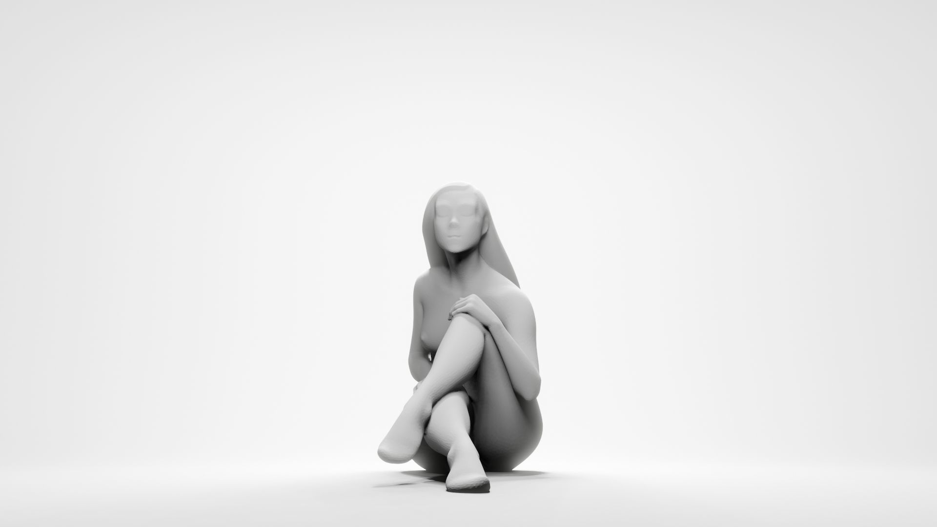 Woman sitting 4 3D print model_15