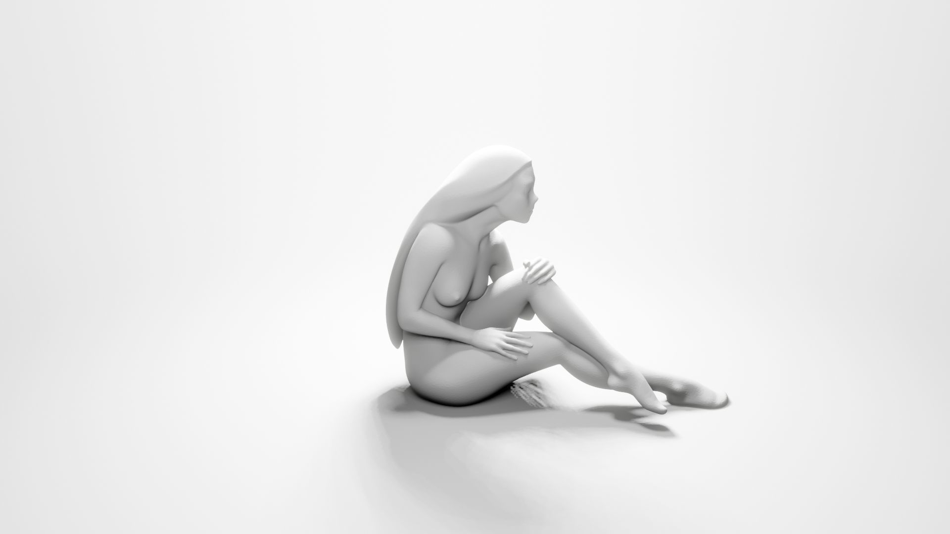 Woman sitting 4 3D print model_14