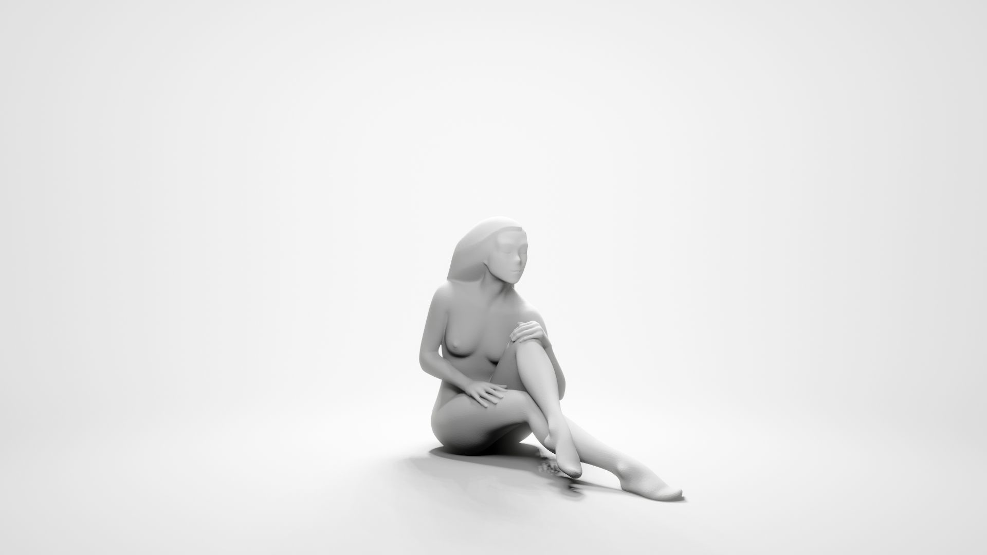 Woman sitting 4 3D print model_2
