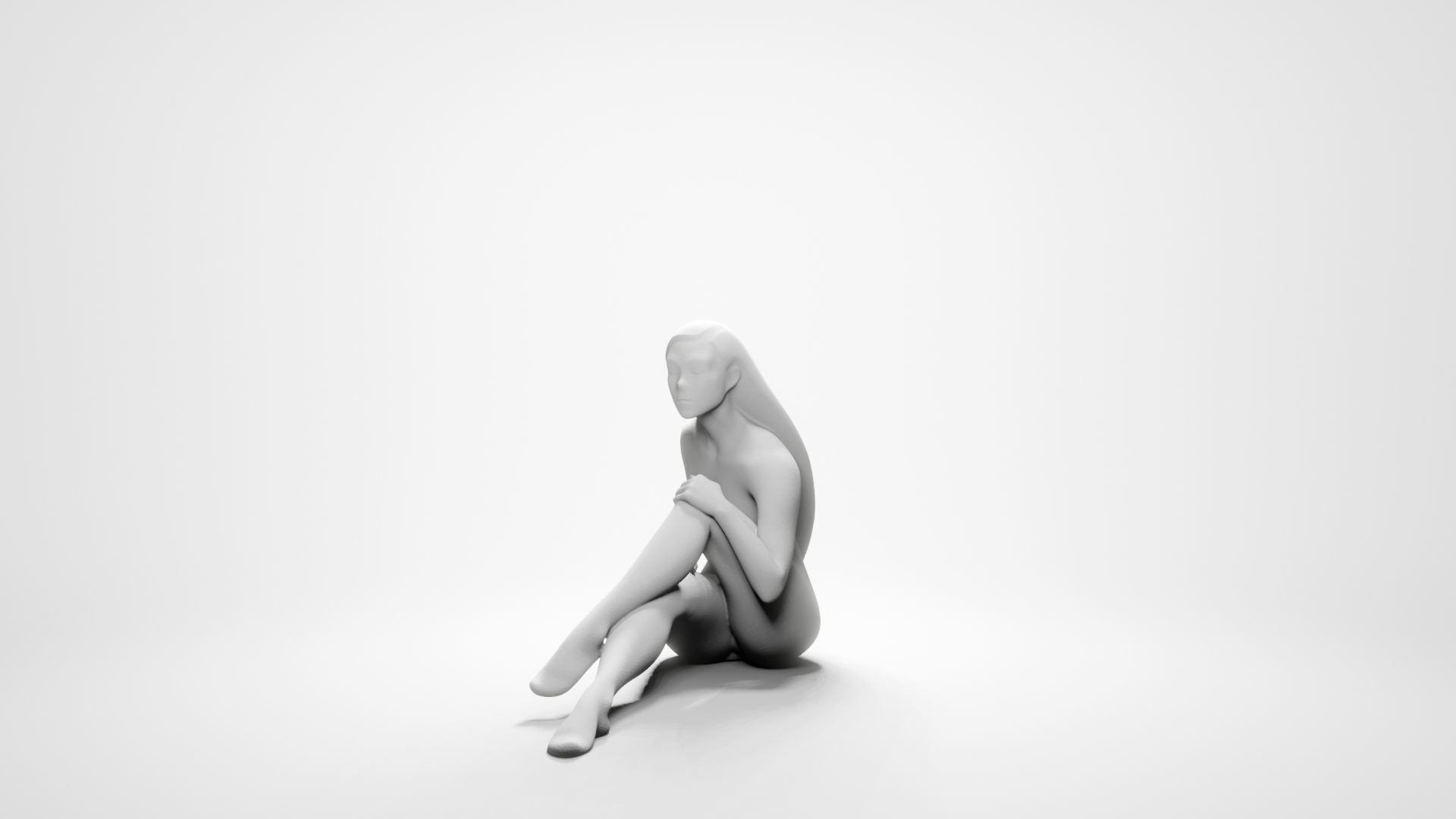 Woman sitting 4 3D print model_4