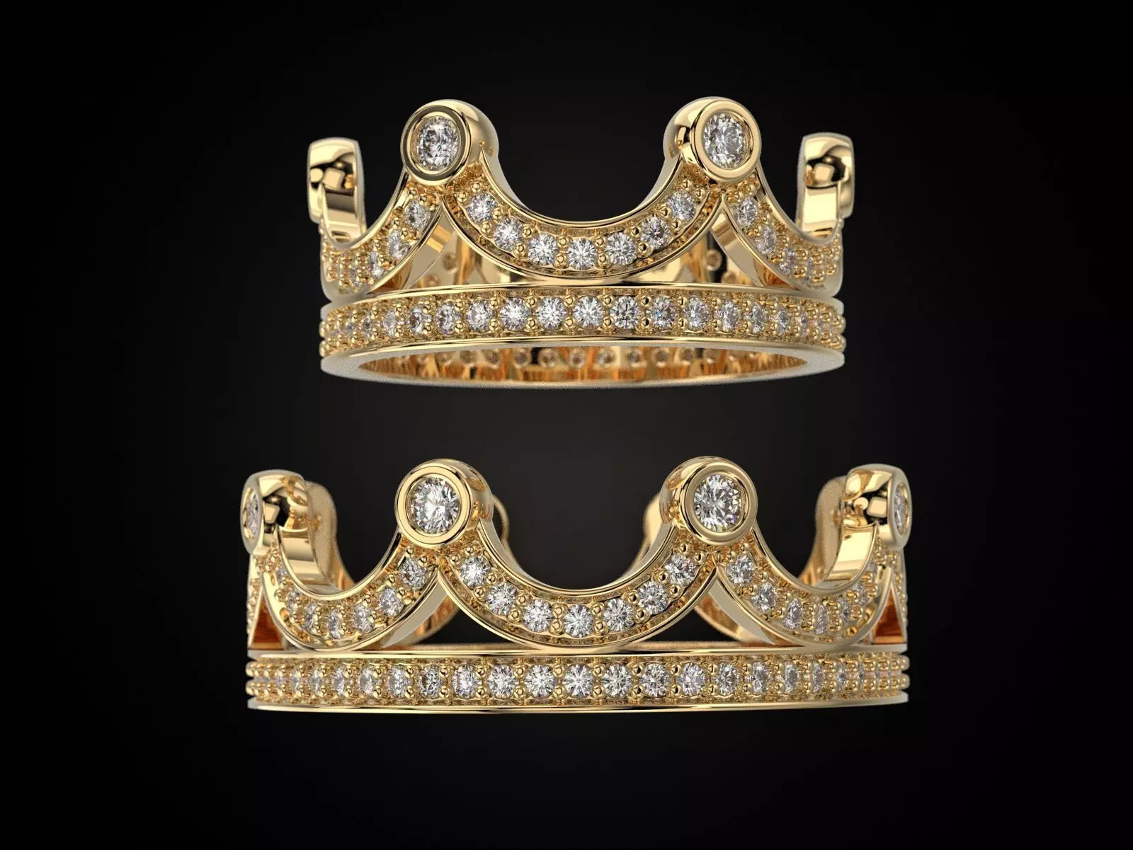 Crown ring K 3D print model