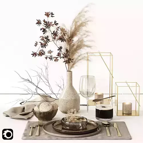 Autumn Tableware 3D model