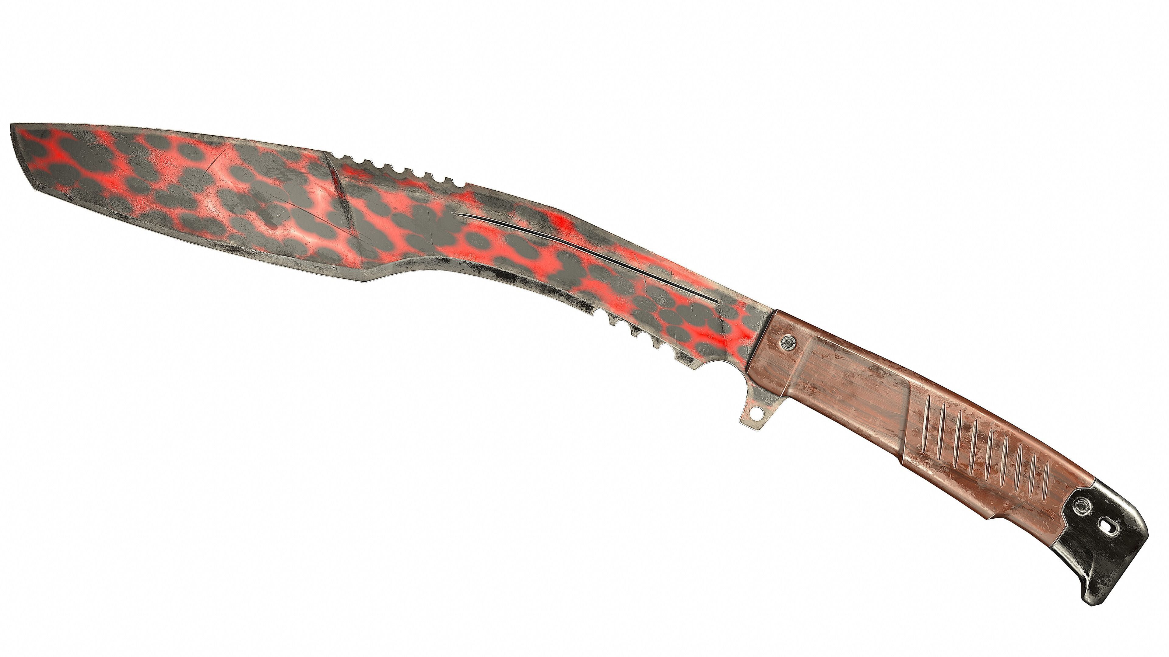 Kukri Knife -Image Printed- Low-poly 3D model_1