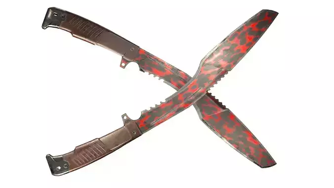 Kukri Knife -Image Printed- Low-poly 3D model