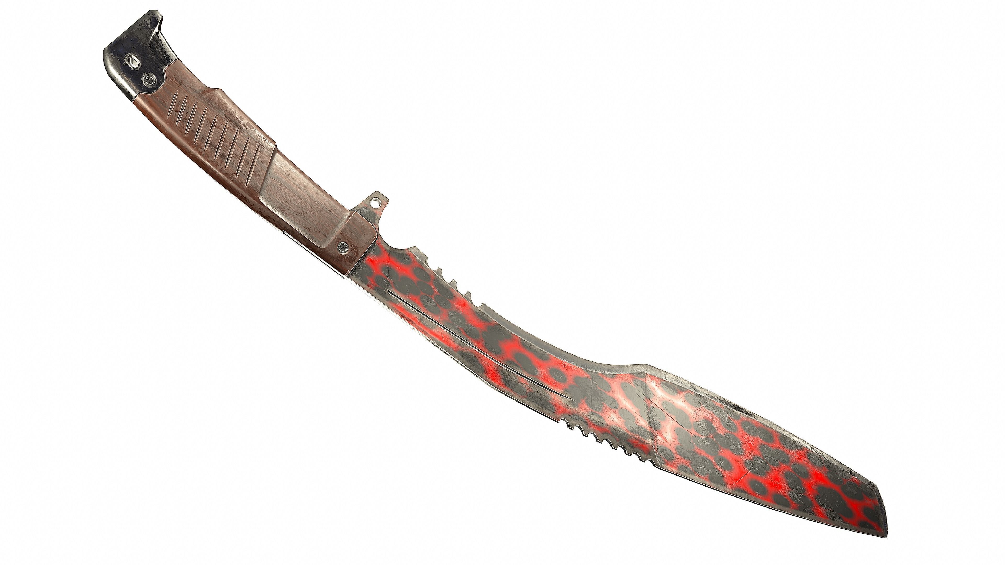 Kukri Knife -Image Printed- Low-poly 3D model_4