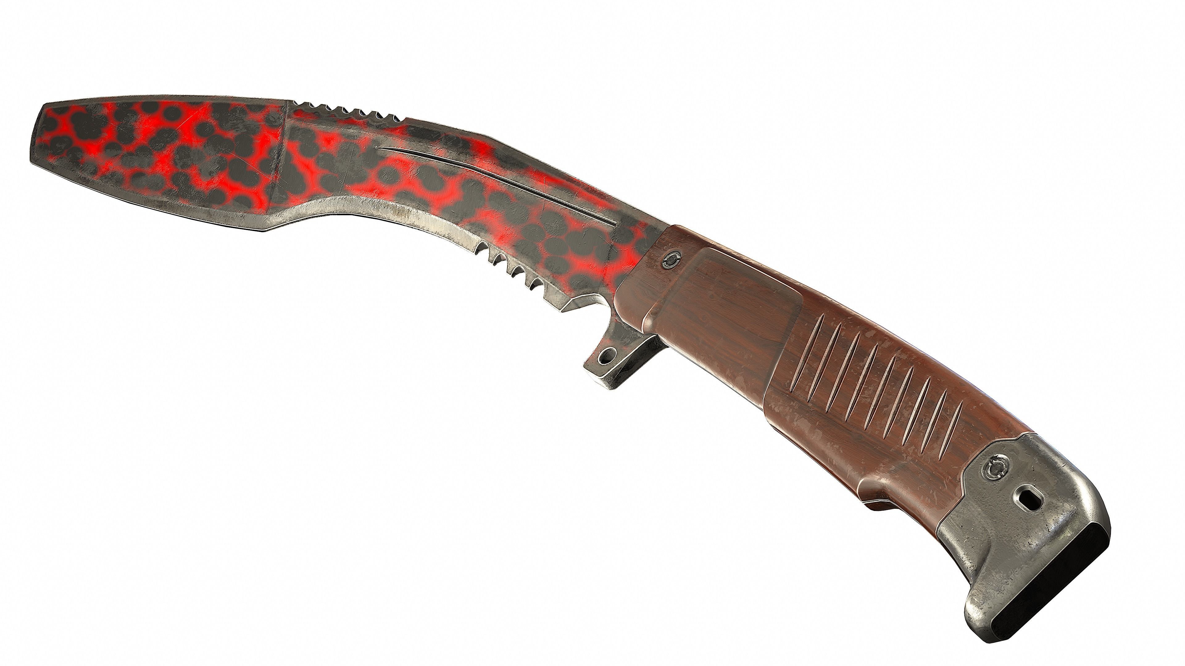 Kukri Knife -Image Printed- Low-poly 3D model_10