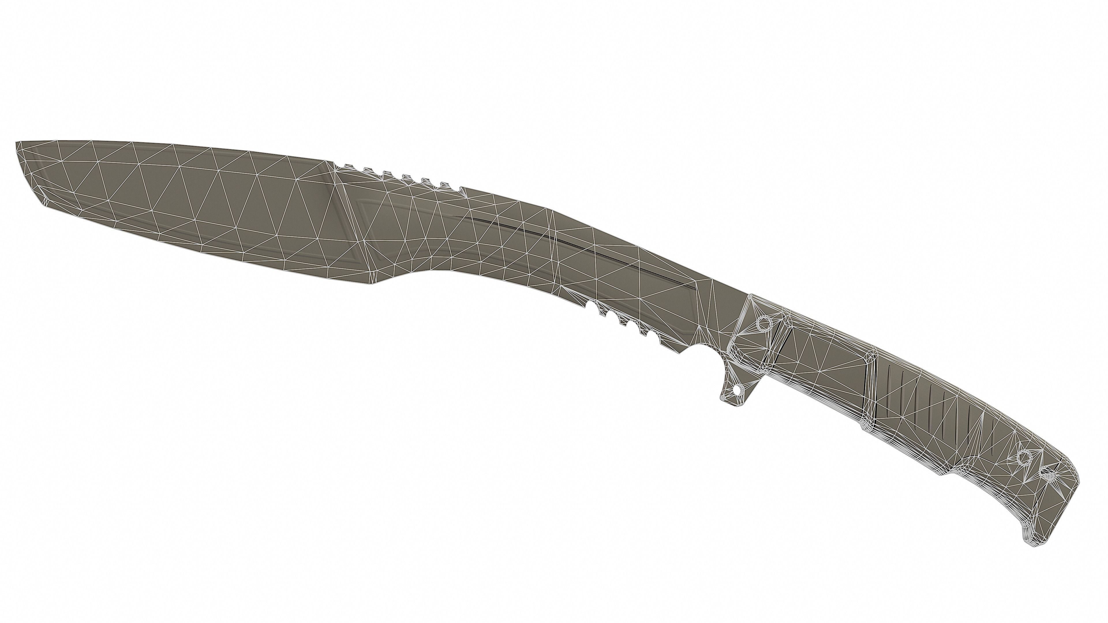 Kukri Knife -Image Printed- Low-poly 3D model_13