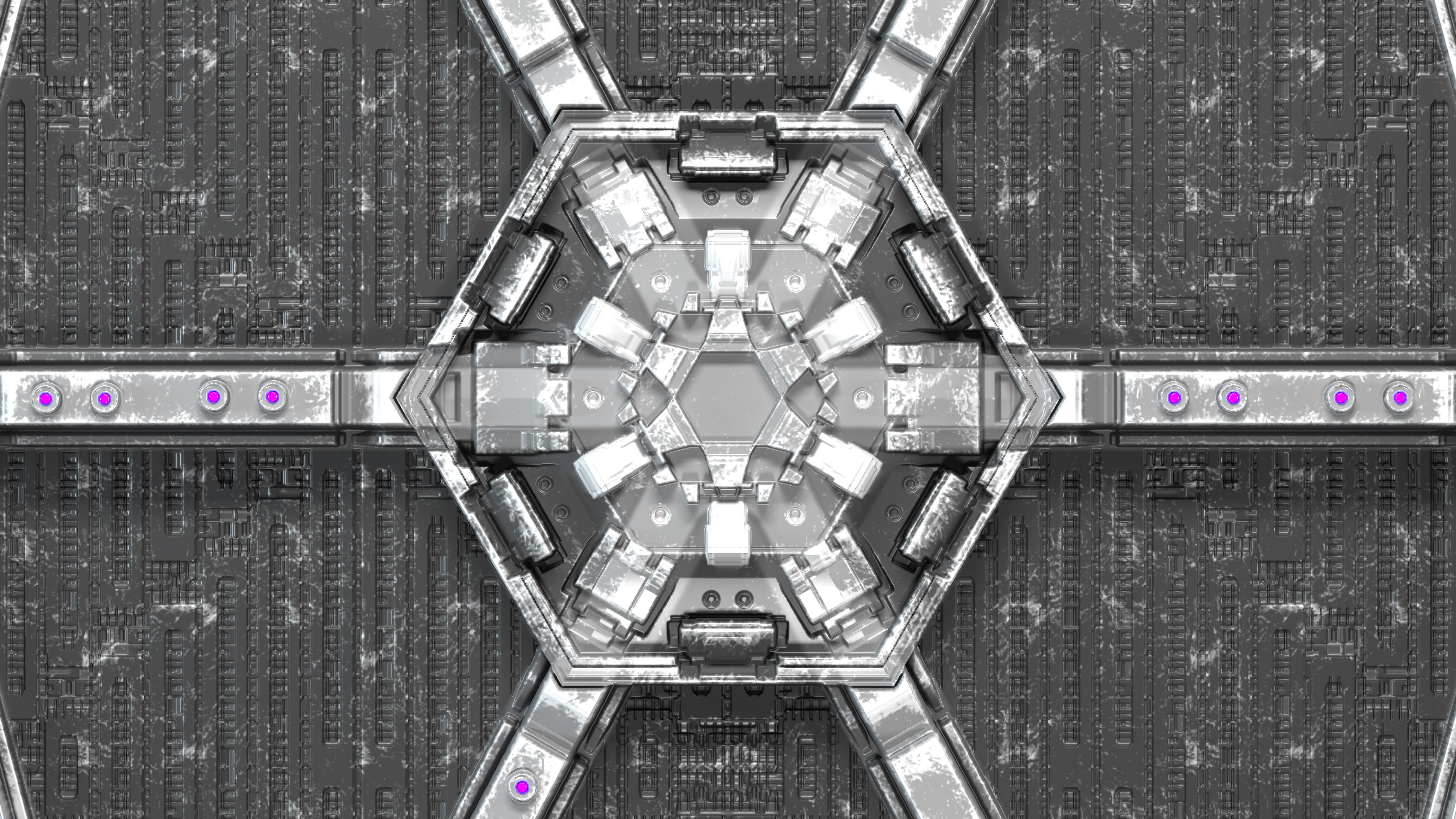 PBR Procedural Tie fighter Low-poly 3D model_8