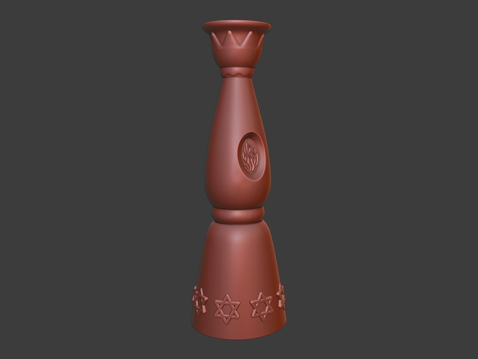 Jewish vase 3D print model_3