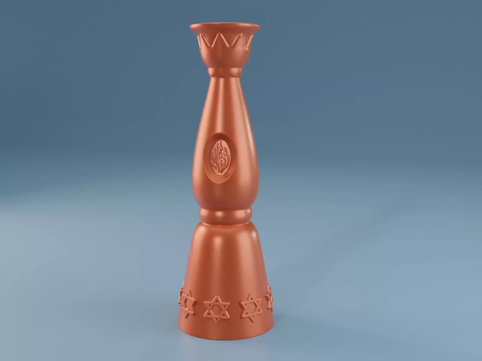 Jewish vase 3D print model_0