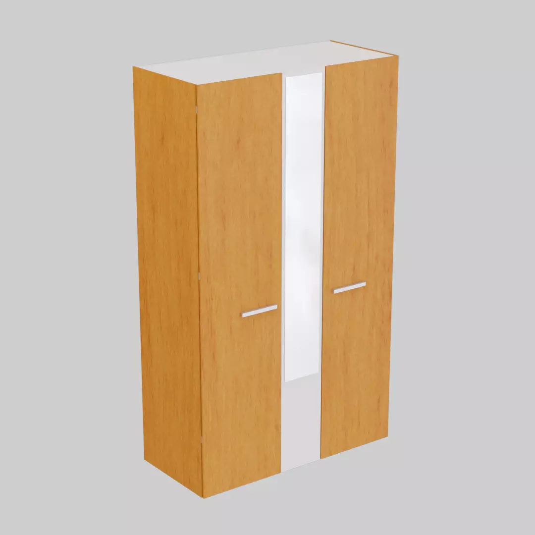 Wooden Wardrobe Free low-poly 3D model_0