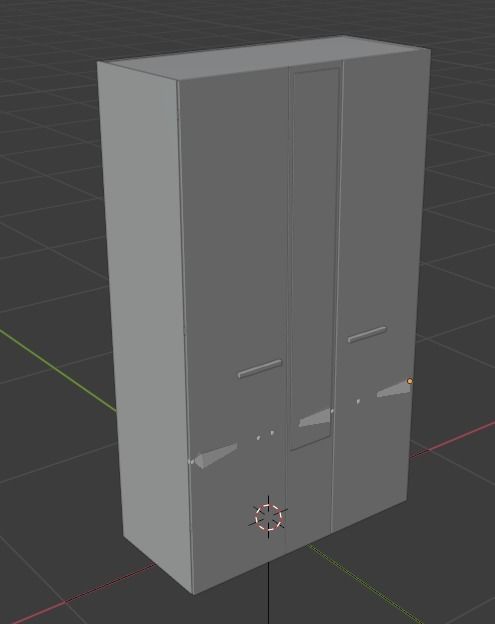 Wooden Wardrobe Free low-poly 3D model_12