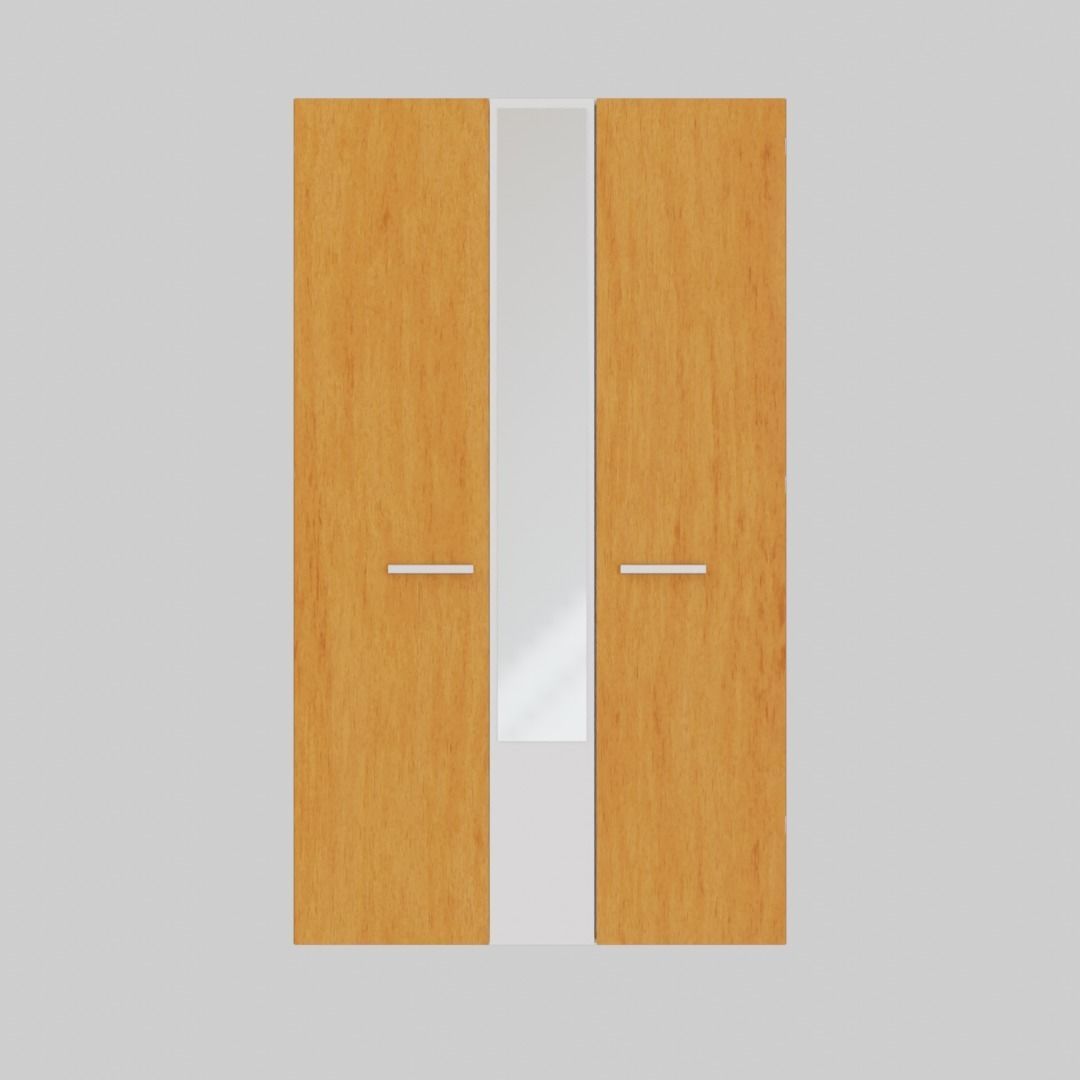Wooden Wardrobe Free low-poly 3D model_10